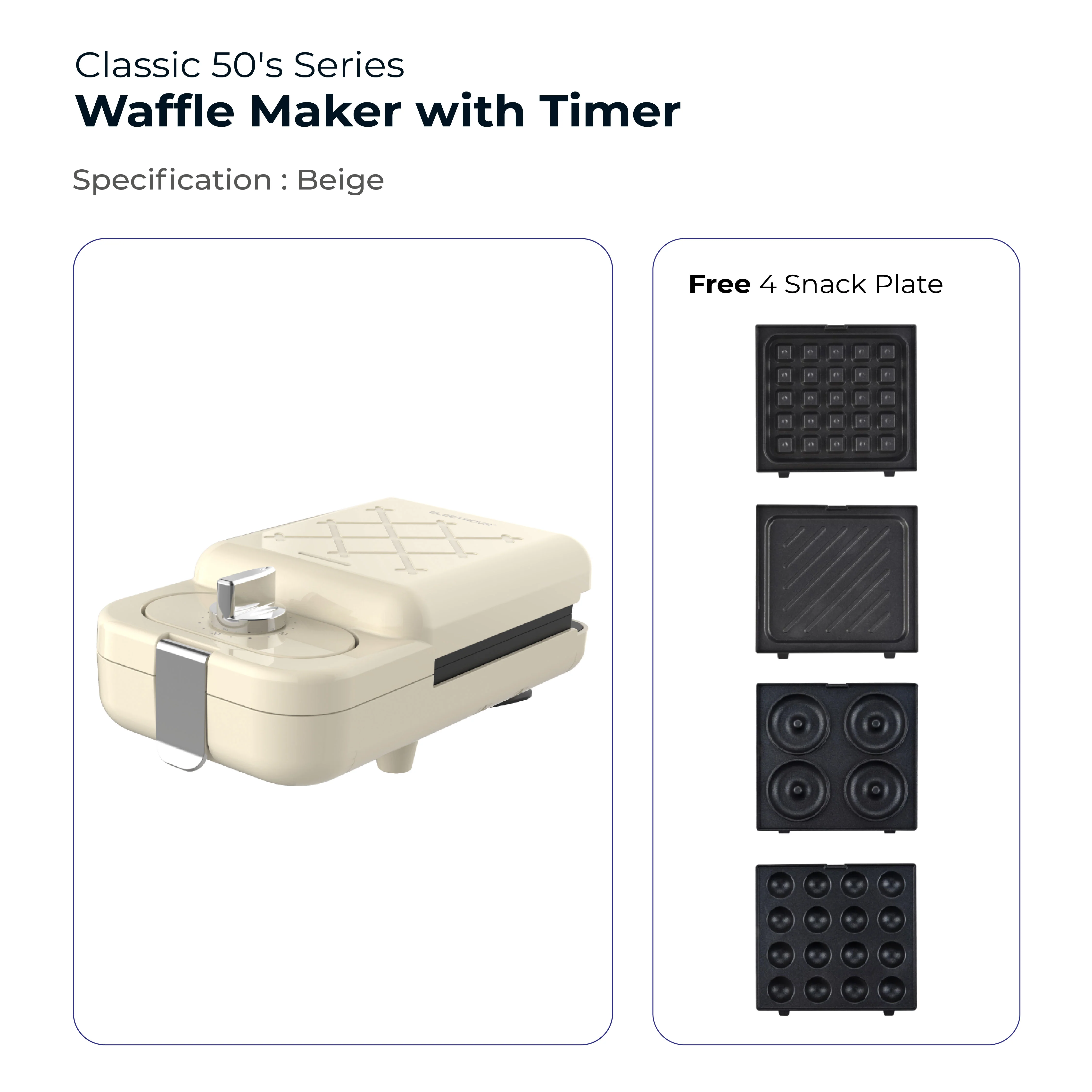 Electrova Classic 50's Series Waffle Maker with Timer - Image 17