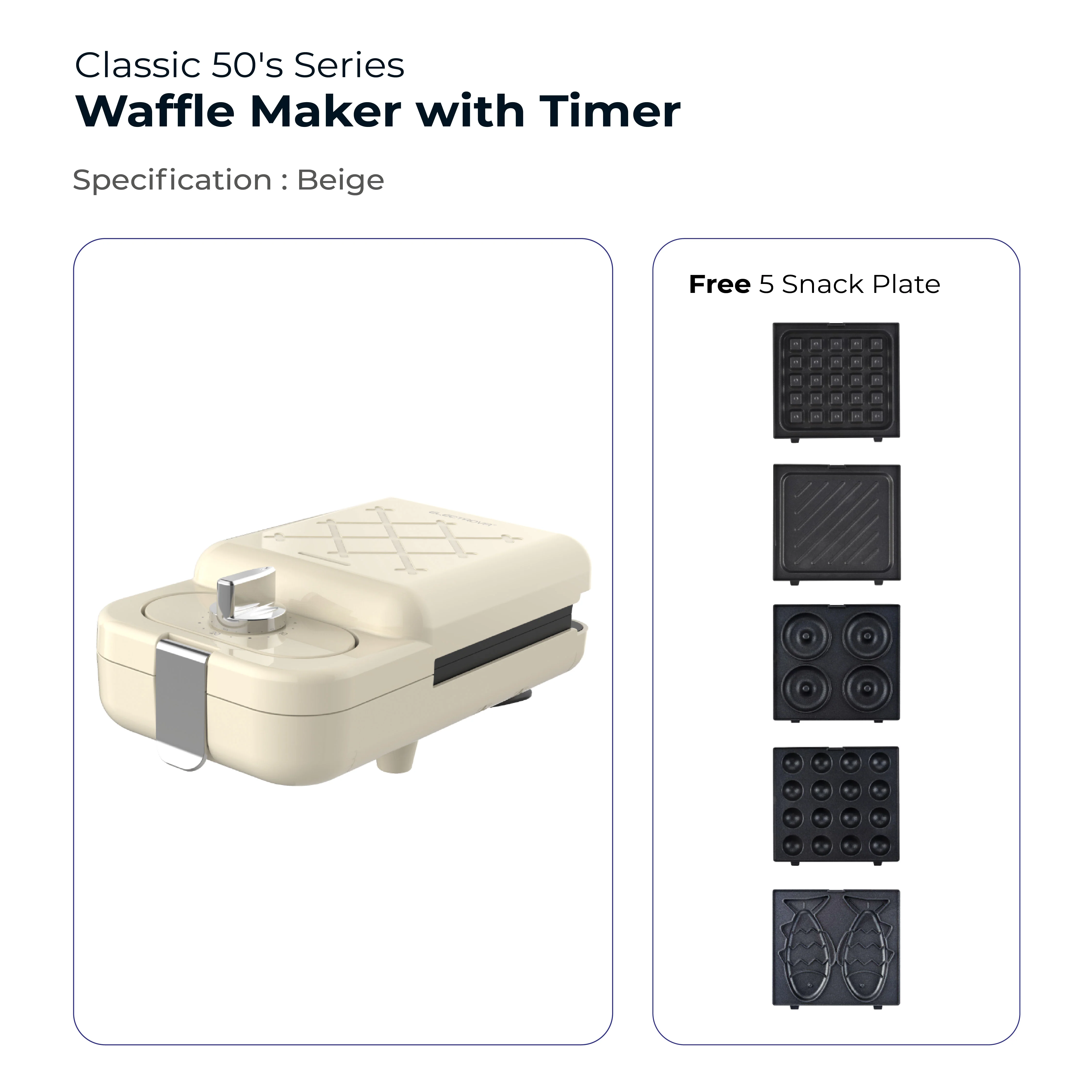 Electrova Classic 50's Series Waffle Maker with Timer - Image 18