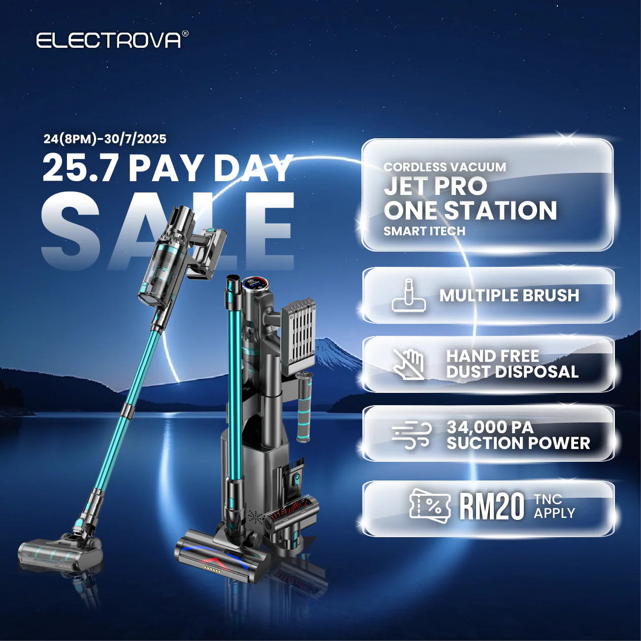 Electrova Cordless Vacuum Cleaner Smart iTech JetPro One Station - Image 9