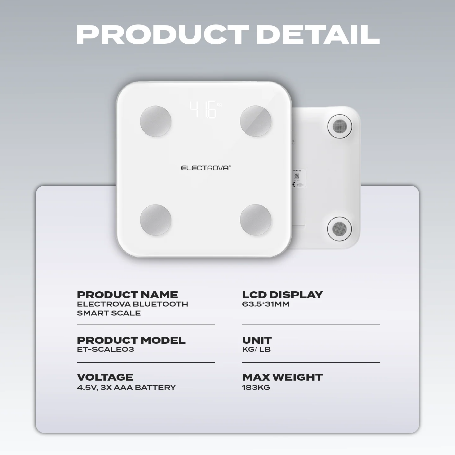 Electrova Smart Fit Pro Bluetooth Weighing Scale - Image 9