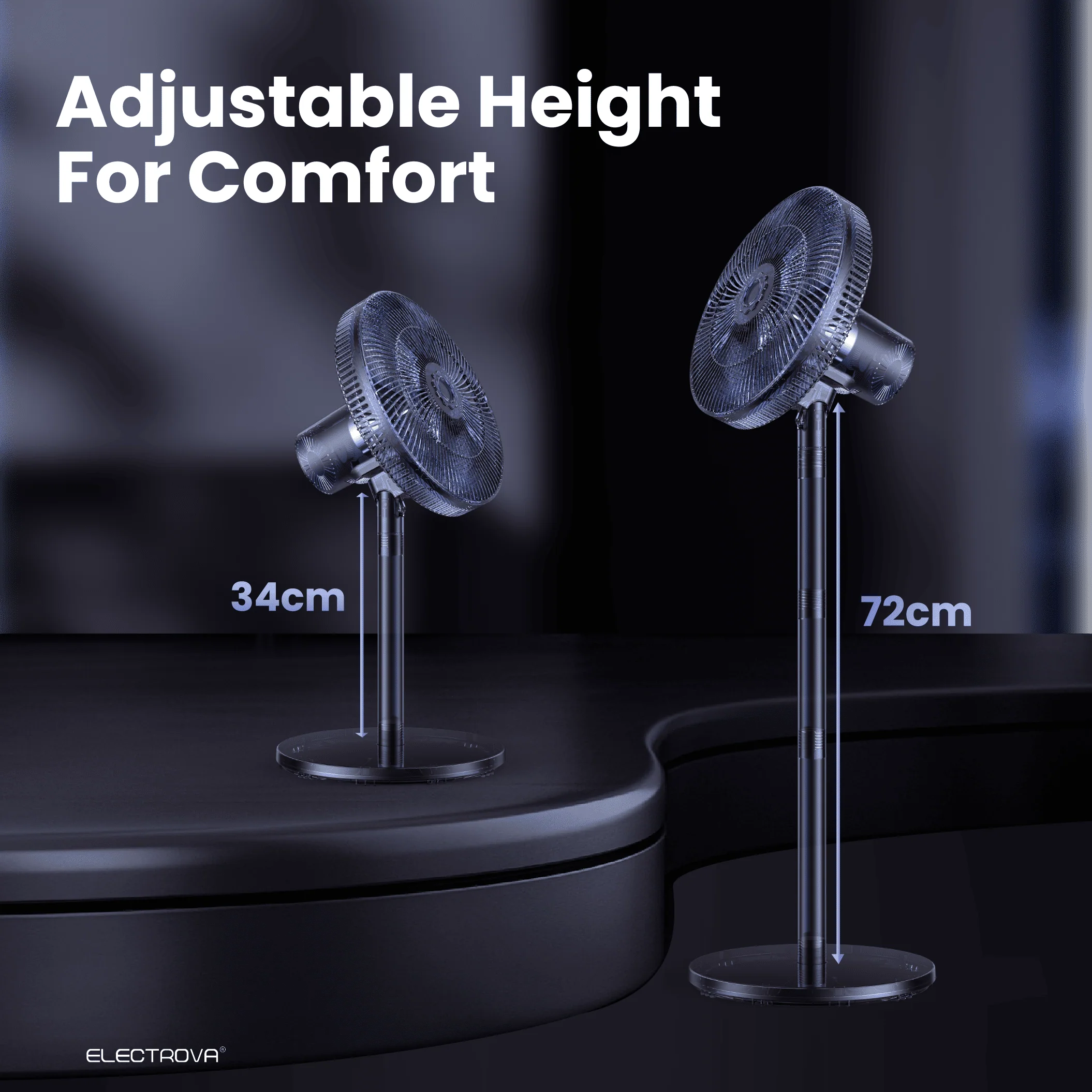 Electrova Electric Digital Stand Fan with Adjustable Height iPure Series - Image 7