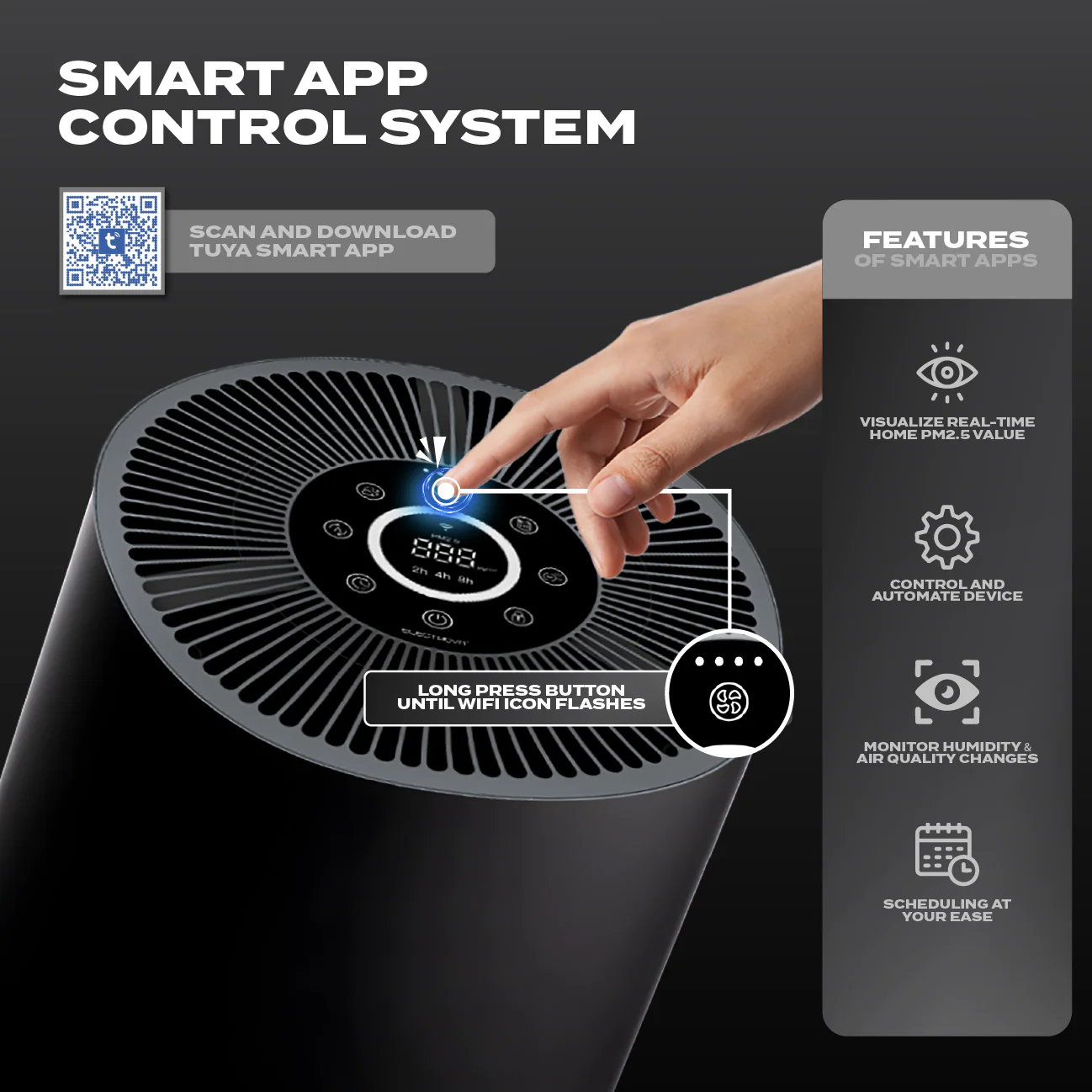 Electrova iPure AirCare 600 Series Ionic HEPA Pro-Level Air Purifier (Medium) - Image 7