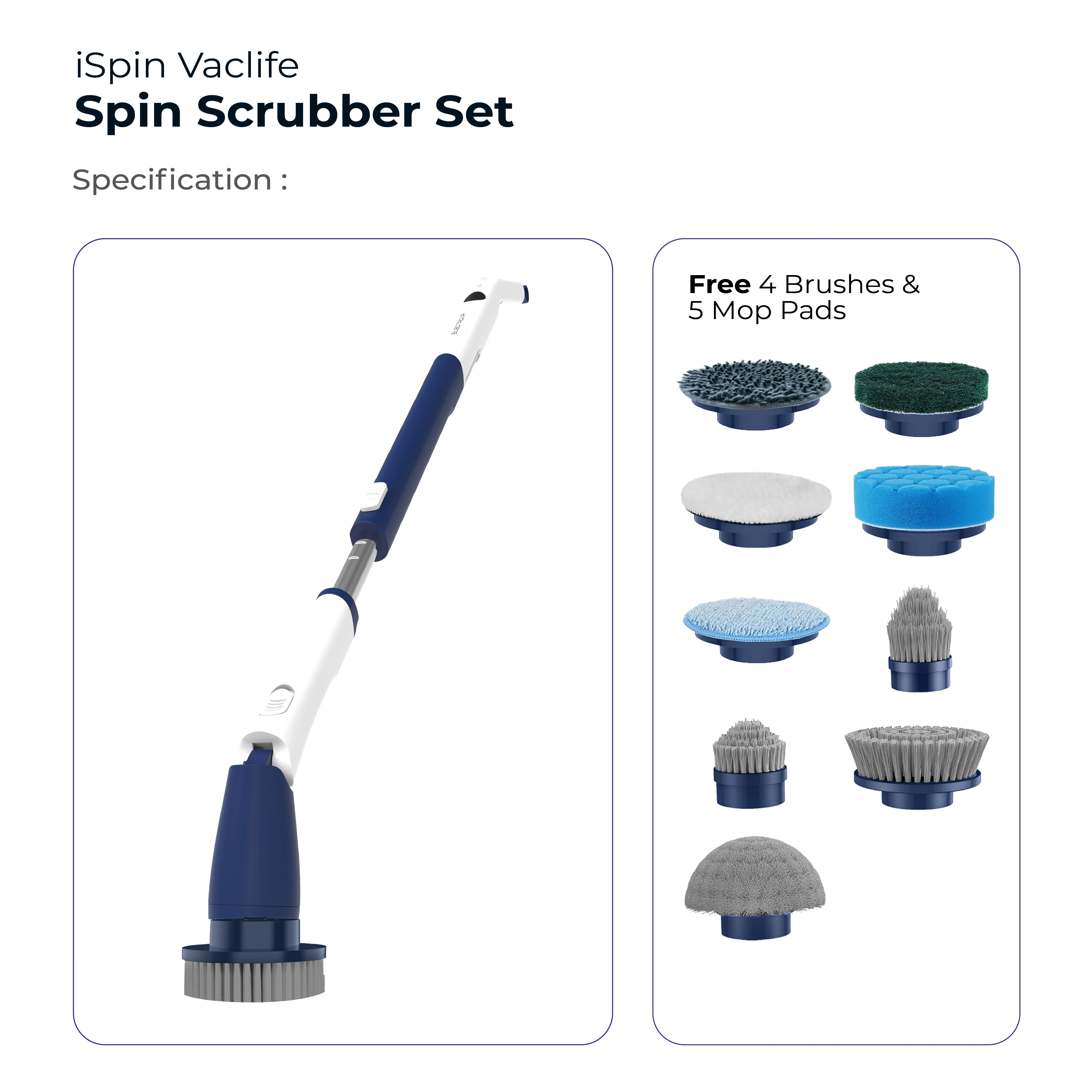 Electrova Vaclife Series Cordless Electric Spin Scrubber with Turbo - iSpin - Image 14