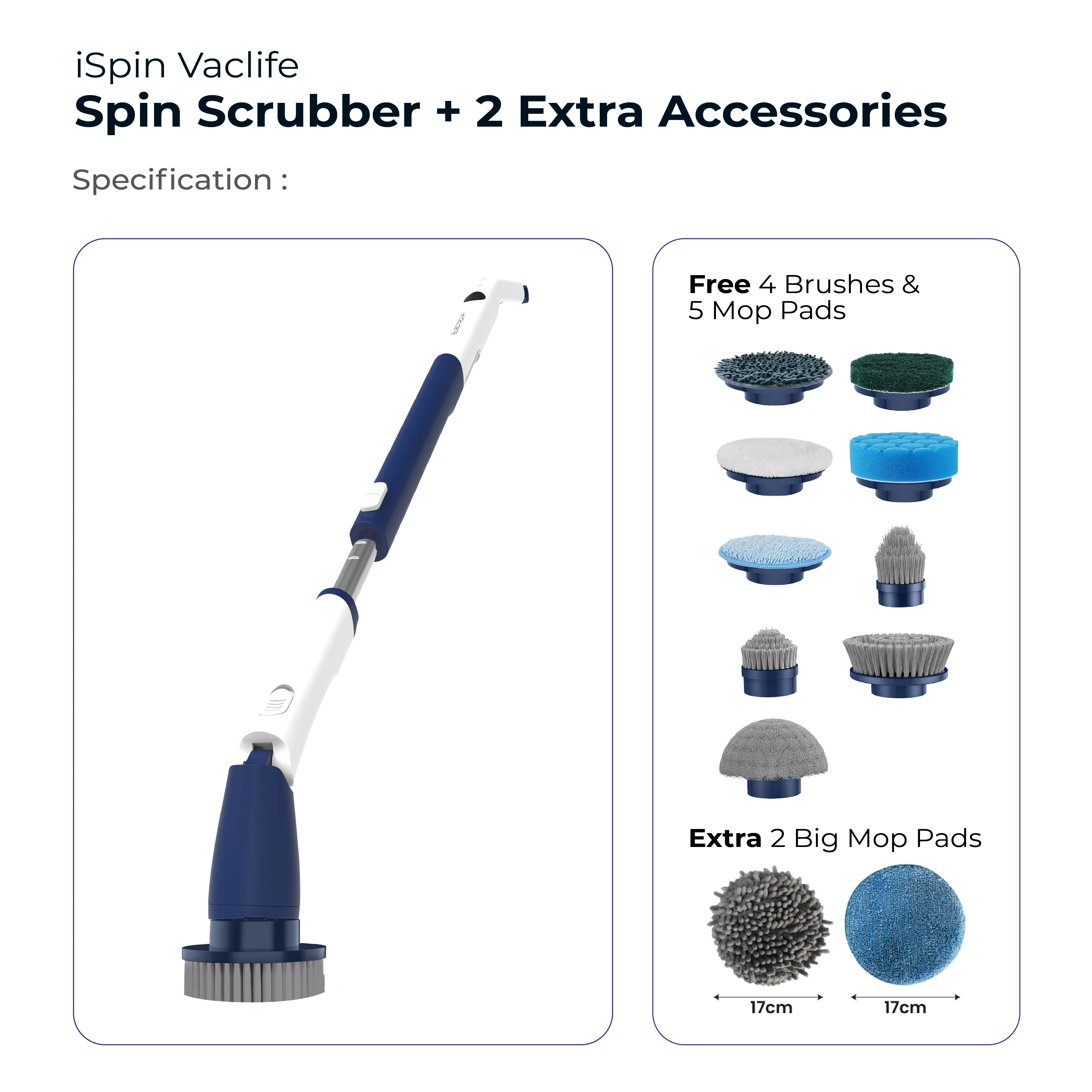 Electrova Vaclife Series Cordless Electric Spin Scrubber with Turbo - iSpin - Image 15
