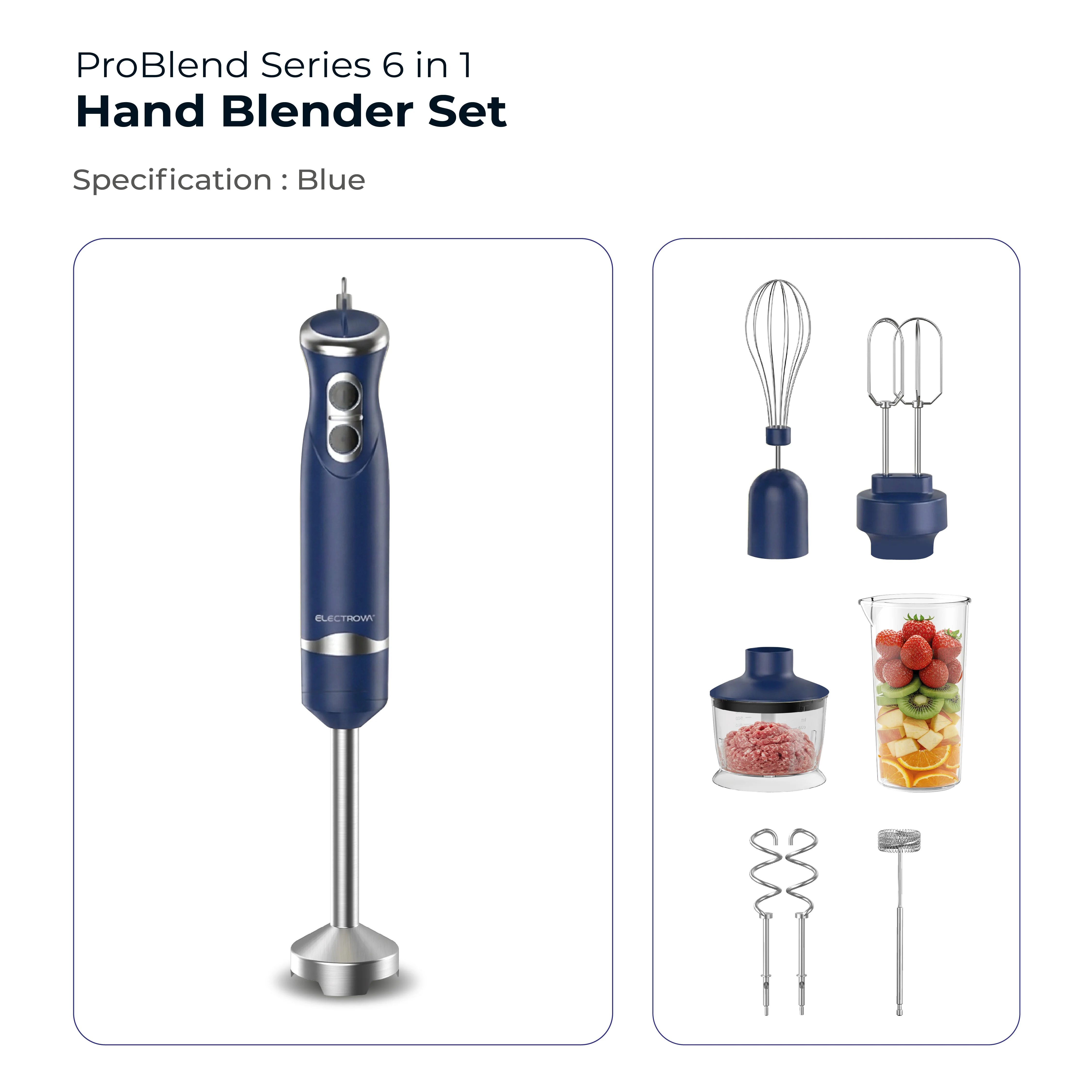 Electrova ProBlend Series 6 in 1 Multifunction Hand Blender Mixer Set (Food Processor) - Image 18