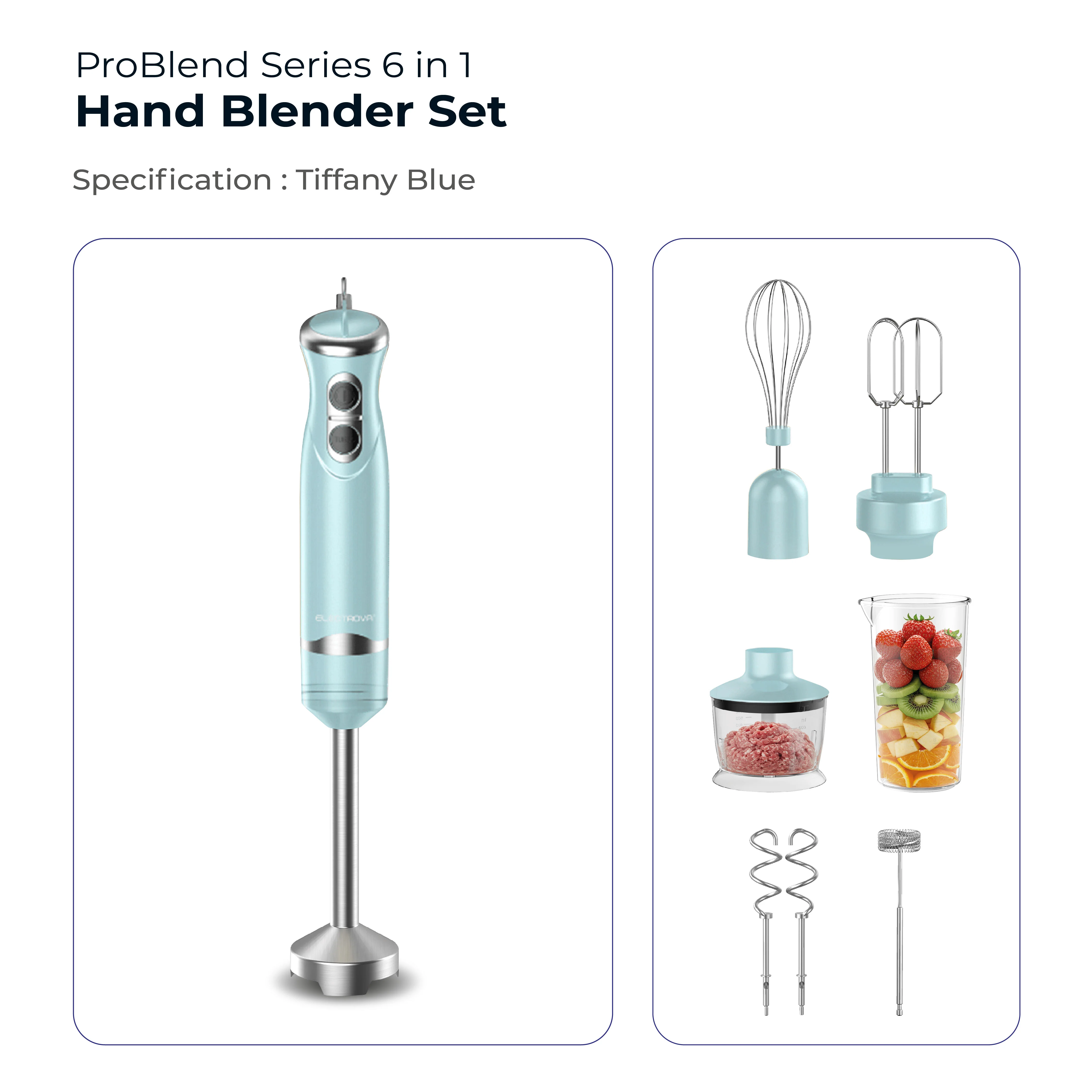 Electrova ProBlend Series 6 in 1 Multifunction Hand Blender Mixer Set (Food Processor) - Image 20